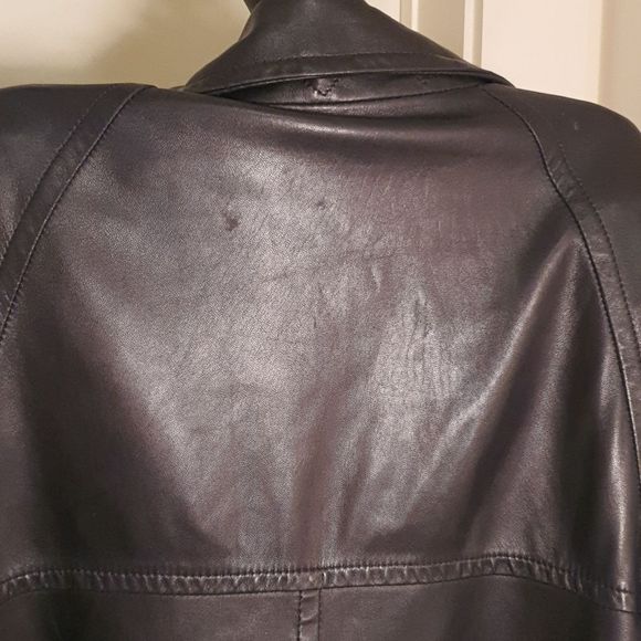 Black Y2K Leather Coach Jacket Size Small no.5150 - Picture 7 of 10